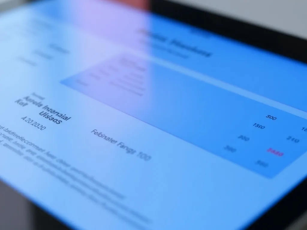 A close up of a digital tablet screen showing a financial do